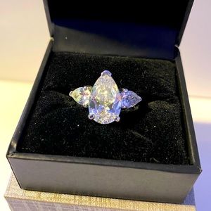 Pear Cut Costume Jewelry Rhinestone Ring